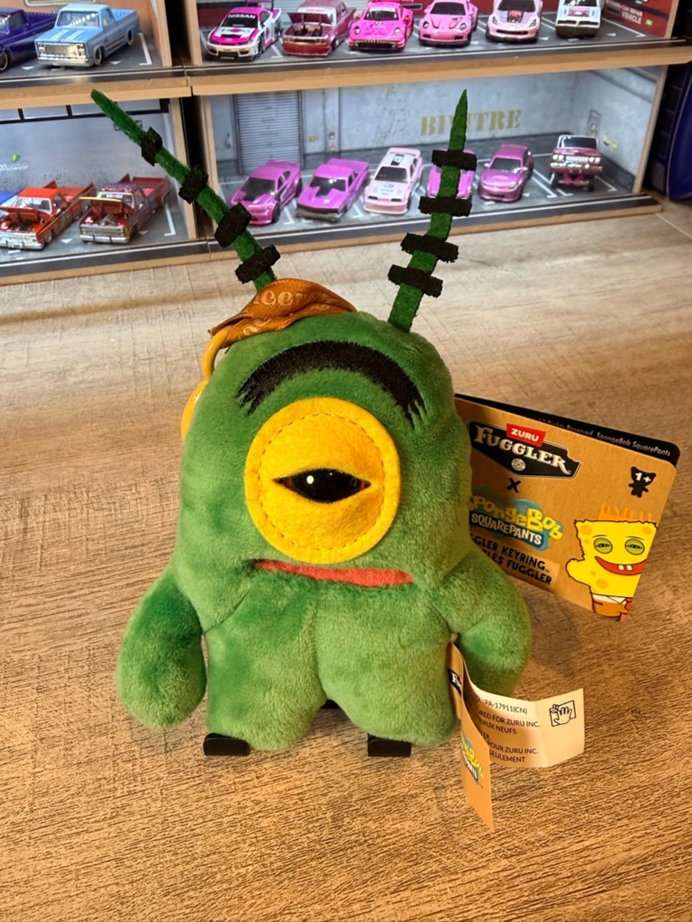 Fuggler “Sheldon” Sponge Bob Plankton Plush Keyring - Green Plush Character